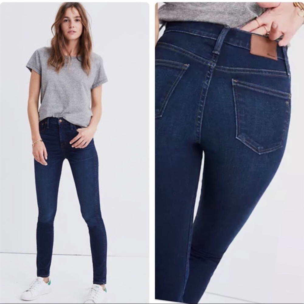 Madewell 10” High Rise Skinny Hayes Wash Size 24 F4684 Blue Denim.